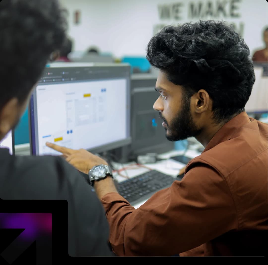 Team members collaborating on a software product development project.